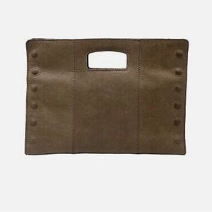 Hammitt 101 North Gray Natural Leather Crossbody Clutch